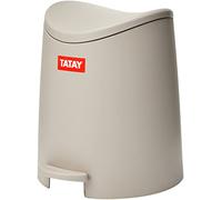 TATAY Poubelle Salle Bain 3L à Pédale | Ouverture Hygiénique sans Contact | Couvercle Soft-Close Silencieux | Bac Intérieur Amovible | Nettoyage Facile | 19 x 21,8 x 22,1 cm - Modèle Standard - Taupe