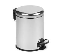 TATAY Poubelle Salle Bain avec Pédale 5L | Ouverture Hygiénique Sans Contact | Couvercle Silencieux | Seau Facile à Nettoyer | Design Fonctionnel - Métallisé
