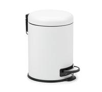 TATAY Poubelle Salle Bain 5L à Pédale | Ouverture Hygiénique sans Contact | Couvercle Soft-Close Silencieux | Bac Intérieur Amovible pour un Nettoyage Facile | 29 x 22 x 27 cm - Modèle Nordic - Blanc