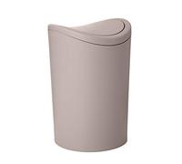 TATAY Poubelle de salle de bain avec couvercle basculant, capacité 6L, en polypropylène, sans BPA, couleur Taupe, dimensions 19 x 19 x 28 cm