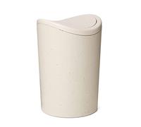 TATAY Poubelle de salle de bain avec couvercle basculant, capacité 6L, en polypropylène, sans BPA, couleur Ecohome Beige, dimensions 19 x 19 x 28 cm