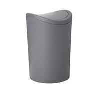 TATAY Poubelle de salle de bain avec couvercle basculant, capacité 6L, en polypropylène, sans BPA, couleur gris, dimensions 19 x 19 x 28 cm