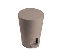 TATAY Poubelle Salle Bain à Pédale Diabolo 5L | Seau Intérieur avec Poignée | Design Pratique et Facile à Nettoyer | Plastique Résistant de Haute Qualité | 19 x 21 x 28,2 cm - Taupe