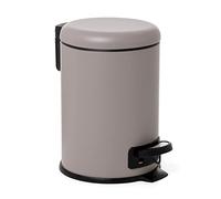 TATAY Poubelle de Salle de Bain avec Pédale en Acier Inoxydable, 3L Capacité, Polypropylène, Intérieur Amovible, Fermeture Soft-Lock, Sans BPA, Taupe. Mesure: 17,5 x 22,5 x 25 cm