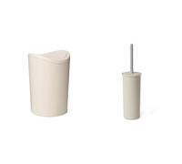 TATAY Poubelle Salle Bain et Brosse Toilettes WC | Poubelle Salle Bain Ecohome avec Couvercle à Bascule | Capacité 6L | Brosse Toilettes WC Ecohome | Ensemble Résistant et 100% Recyclable