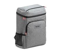 TATAY Sac a Dos Isotherme 25L | Étanche | Bretelles et Dos Rembourrés | Garde Le Froid 12h | Sac Isotherme avec Fermeture Éclair Hermétique | 6 Poches | 31x19x35cm - Gris Denim