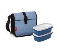 Tatay Sac Isotherme Repas, Capacité 4,2 L, Avec 2 Boîtes Hermetiques en Plastique 0,5 L Sans BPA, Denim Blue. Mesure 22 x 11 x 22,5 cm