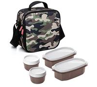 Tatay Sac isotherme repas – 3 L – 4 boîtes hermétiques (2×0,5 L, 2×0,2 L) – Sans BPA – Camouflage