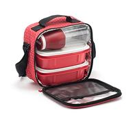 Tatay Sac Isotherme Repas, Capacité 3 L, Avec 4 Boîtes Hermetiques en Plastique (2 x 0,5 L, 2 x 0,2 L) Sans BPA, Noire. Mesure 22,5 x 10 x 22 cm