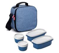 Tatay Sac Isotherme Repas, Capacité 3 L, Avec 4 Boîtes Hermetiques en Plastique (2 x 0,5 L, 2 x 0,2 L) Sans BPA, Denim Blue. Mesure 22,5 x 10 x 22 cm