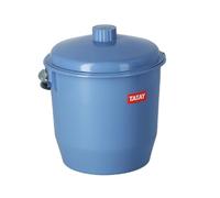 TATAY Seau avec Couvercle et Anse 17L - Design Compact et Fonctionnel - Idéal pour le Nettoyage et la Collecte d’Eau - Intérieur et Extérieur - Plastique Résistant Sans BPA - 35x33x36 cm, Bleu