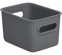 Tatay Set 4 Panier De Rangement Rectangulaire Baobab, Capacité 1.5 L, Polypropylène, Sans Bpa, Gris Anthracite. Mesure 12,5 X 16,4 X 24,5 Cm