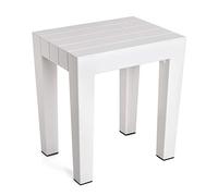 Tatay Tabouret Lombok rectangulaire – Polypropylène sans BPA, effet bois, anti-UVA, 130kg, blanc