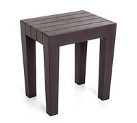 Tatay Tabouret Rectangulaire Lombok, Polypropylène, sans BPA, Finition effet bois, Protection anti-UVA, Max 130kg. Adapté a intérieur et extérieur, Marron. Dimension 38x29x41cm