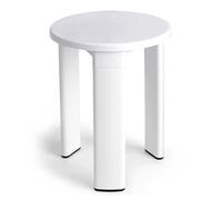 Tatay Tabouret Salle de bain Rond 3 Pieds 4430001 Plastique Résistant Blanc 40x32x32 cm