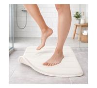 TATAY Tapis de Bain Nuvola, 100% Microfibre, Antidérapant, Absorbant, Séchage rapide, Toucher doux, Effet mémoire, Lavable, Blanc. Mesure 40 x 60 cm