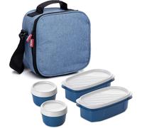 Tatay Urban Food Roll & Go Sac Isotherme Repas, Capacité 4,2 L, Avec 2 Boîtes Hermetiques En Plastique 0,5 L Sans Bpa, Denim Blue. Mesure 22 X 11 X 22,5 Cm
