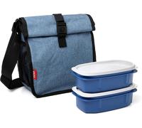 Tatay Urban Food Roll & Go Sac Isotherme Repas, Capacité 4,2 L, Avec 2 Boîtes Hermetiques En Plastique 0,5 L Sans Bpa, Denim Blue. Mesure 22 X 11 X 22,5 Cm