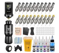 TATELF Kit Machine de Rotative sans Fil, Stylo avec Batterie RCA LCD 1900mAh Rechargeable, 20 Cartouches et Aiguilles, 10 Encres, Kit Complet Débutants & Artistes
