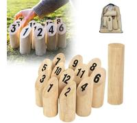 TATIVALO Kubb Jeu de lancer viking en bois de qualité supérieure pour l'extérieur, jeu d'échecs suédois avec sac de transport, pour 2 à 6 joueurs, jeu de jardin