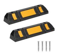 TATIVALO Lot de 6 butées de roue en caoutchouc pour garage | Protection de marche et barrière de stationnement avec bandes réfléchissantes, limite de parking et aide au stationnement