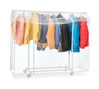Tatkraft BIG Grande Housse de Protection pour Portant à Vêtements, Plastique Waterproof Transparent, Ouverture et Fermeture Faciles, Portant Non Inclus, L 183 cm