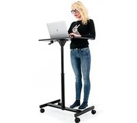 Tatkraft Focus Table Élévation Pneumatique pour Ordinateur Portable à roulettes, Hauteur Réglable de 74 à 114 cm Réglage sans Effort du Niveau, Bureau Assis Debout pour Travail à Domicile