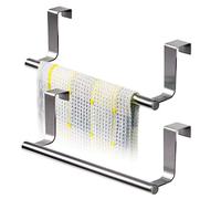 Tatkraft Horizon Lot de 2 Porte Serviettes Torchons sur Porte, Barre Acier INOX à Suspendre sur Porte de Tiroir Placard, Installation sans Perçage