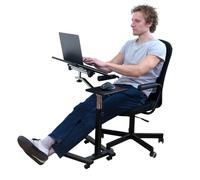 Tatkraft Joy, Table Roulante pour Ordinateur Portable, Plateau Inclinable Hauteur Ajustable Laptop Support de Souris Séparé, Noir et Argent ; Finitions Bois Design, 4 roulettes Verrouillables