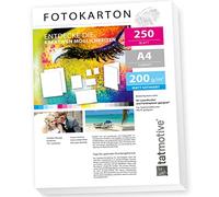 TATMOTIVE FA4200M250 Lot de 250 feuilles de papier photo 200 g Blanc mat Format A4 Imprimable des deux côtés