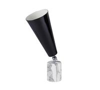 TATO Vox Lampe à Poser Marbre Blanc & Chrome/Noir Petit