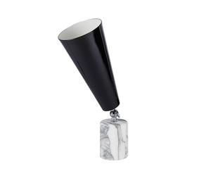 TATO Vox Lampe à Poser Marbre Blanc & Chrome/Noir Petit