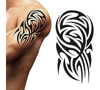 Tatodays Viking Celtique Nordique Tribal Dragons Tribal Stick on Tatouage Temporaire Body Art Transfert pour Femmes et Hommes Cosplay Halloween Adulte Temp Tatouage pour Bras Épaules Poitrine Dos