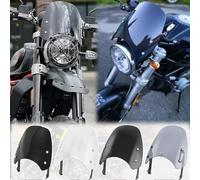TaTonCycle Moto Carénage Avant de Pare-Brise à Double Bulle pour D-ucati Scrambler 400 800 803 Street Classic Icon Mach Sixty2 Full Throttle Desert Sled 2015-2020 2016 17 18 19 (Fumée Noire)