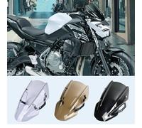 TaTonCycle Pare-Brise de Moto à Double Bulle Parabrisa avec Support Compatible avec K-awasaki Z650 Z-650 Z 650 2017 2018 2019 Accessoires de déflecteur de Vent (Fumée Noir)