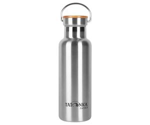 Tatonka Gourde en acier inoxydable Hot + Cold Stuff Bamboo Lid 500 ml - Bouteille isotherme incassable avec couvercle en bambou - Passe au lave-vaisselle et sans BPA - 0,5 l