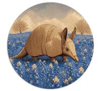 Tatou de Dessin animé dans Un Champ de chrysanthèmes,Puzzles pour Adultes 1000pcs (67.5x67.5cm),Jeux De Défi