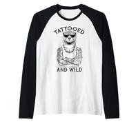 Tatouage Animal Loutre à Encre Humoristique tatouée et Sauvage Manche Raglan
