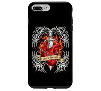 Tatouage Astrologique de la Saison du Bélier en Forme de cœur et d'épée en Forme de cœur Coque pour iPhone 7 Plus/8 Plus