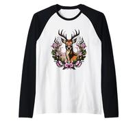 Tatouage Cerf de l'Arkansas avec Bois et Fleur de Pommier Manche Raglan