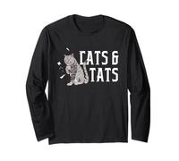 Tatouage Chat Lover Cats and Tats Ink Style Animal Humour Graphique Manche Longue