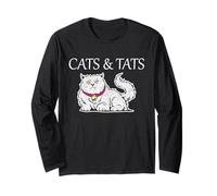 Tatouage Chat Lover Cats and Tats Ink Style Animal Humour Graphique Manche Longue