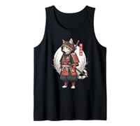 Tatouage Chat samouraï Japonais Anime Kawaii Débardeur