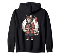 Tatouage Chat samouraï Japonais Anime Kawaii Sweat à Capuche