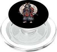 Tatouage Chat samouraï Japonais Kawaii Anime PopSockets PopGrip pour MagSafe