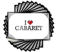 Tatouage côtier esthétique, décoration de chambre d'adolescent et de garçon, motif mignon pour carnet de notes, couverture amovible en vinyle « I Love Cabaret » (12 x 18 cm)