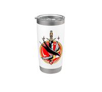 Tatouage Dague Hirondelle Oiseau Old School Gobelet isotherme en acier inoxydable double paroi