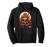 Tatouage de Chat Japonais rétro samouraï Graphique Ninja Kawaii Sweat à Capuche