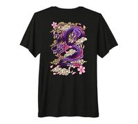 Tatouage de Dragon Japonais en Fleur de Cerisier (sur Le Dos) T-Shirt Haut de Gamme