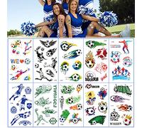 Tatouage de Football, FainFun 10 Feuilles Tatouage Enfant Football, Tatouage Temporaire Imperméable Football, Tatouage Ephémère de Football pour les Fêtes D'anniversaire, Cadeau de Noël